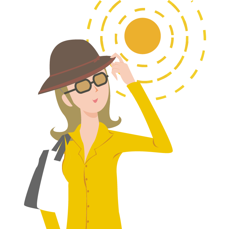 色が薄いUVサングラスで紫外線をカット！