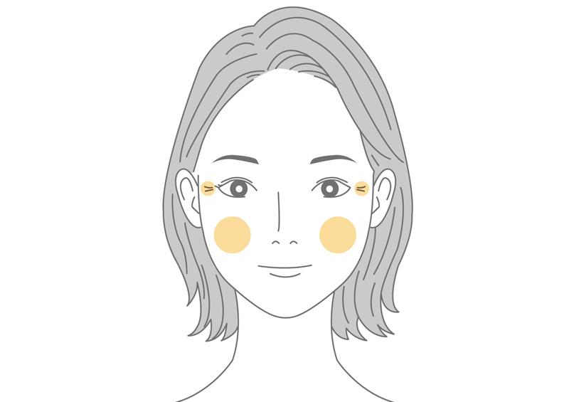 頬や目元にパチスロ 勝つ 方法がある女性のイラスト